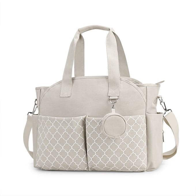 Luiertas - Grote multifunctionele luiertas voor baby's - Reisluiertas voor dames (Beige)