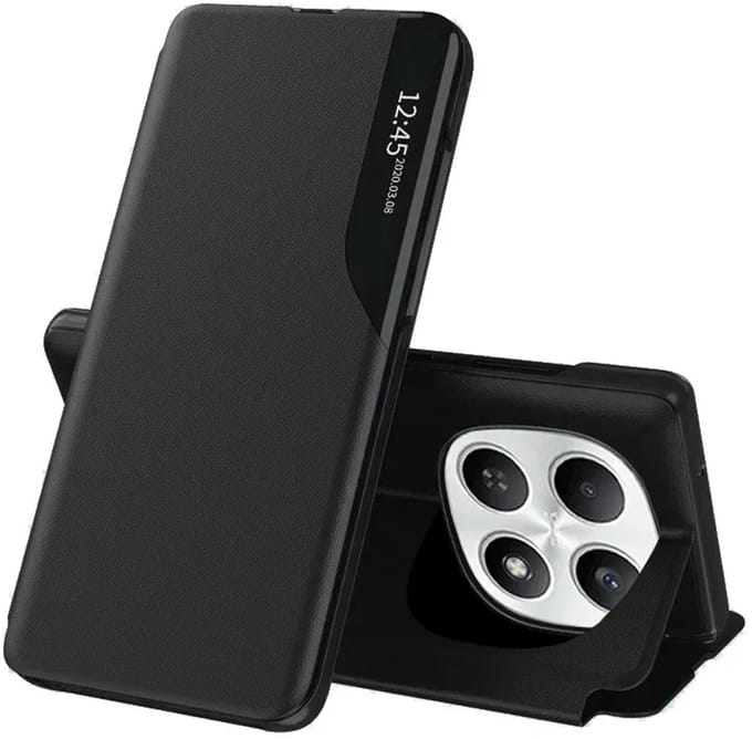 Hoesje geschikt voor Xiaomi Redmi Note 15 4G - Techsuit eFold Book Case - Zwart