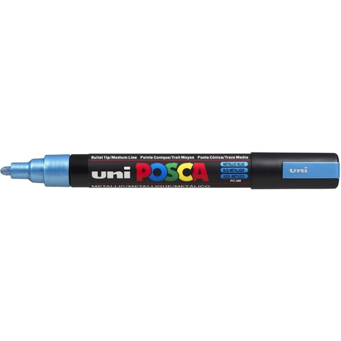 Metallic blauw verfstift op waterbasis met conische punt medium