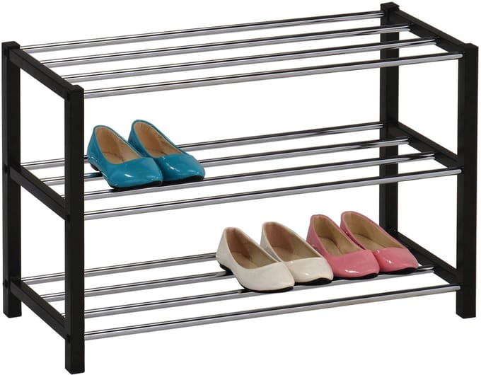 Schoenenrek DUBLIN met 3 planken – Zwart