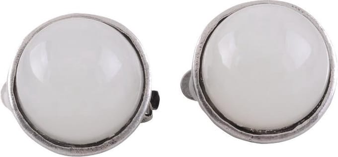 Behave - Clip oorbellen wit rond - Tijdloos klassiek design