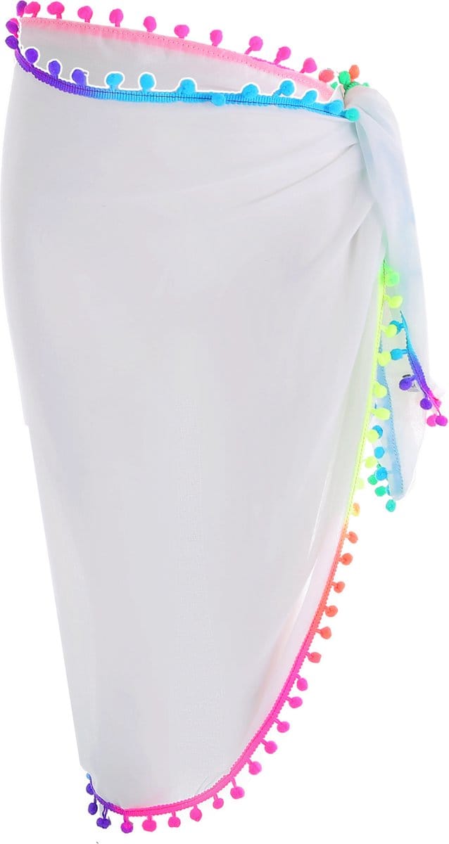 Emilie Collection - pareo - wit - Ibiza - kort