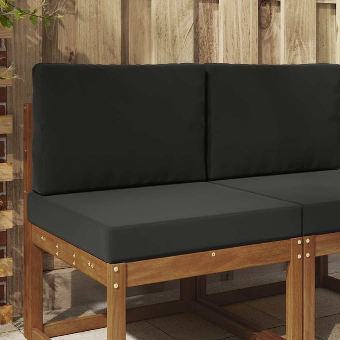 vidaXL - Buitenbankkussen - Polyester - Zwart - 60 - x - 60 - cm