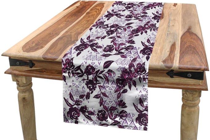 ABAKUHAUS Roze tafelloper – Aquarel – 40×225 cm – lavendel