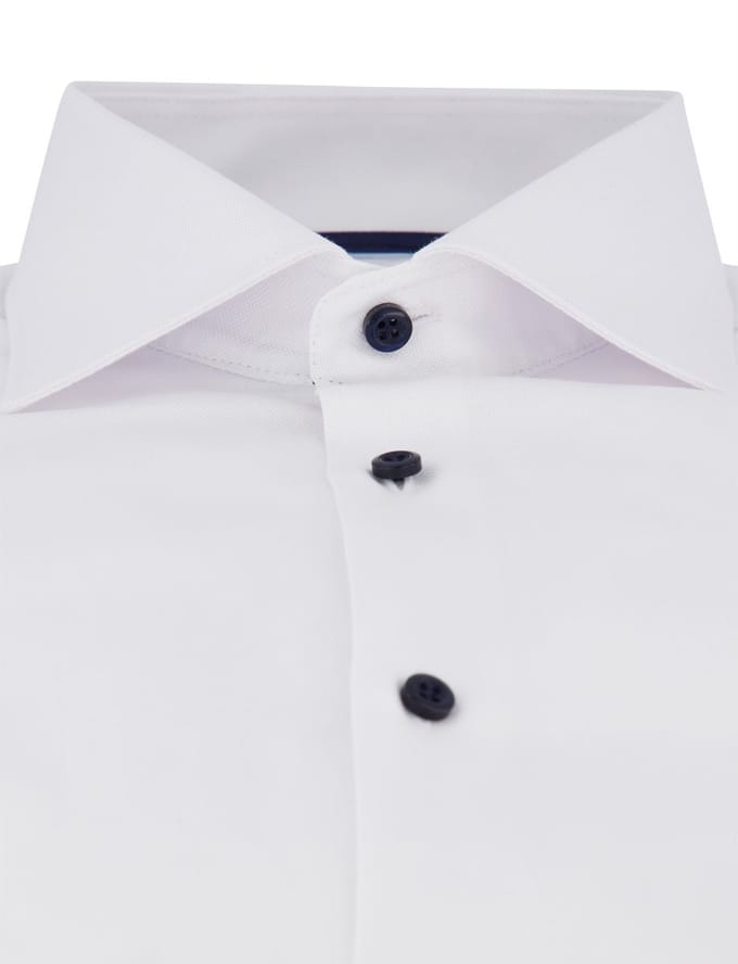 John Miller tailored fit overhemd wit katoen