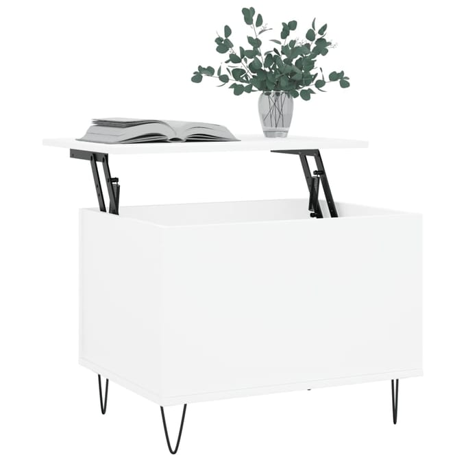 vidaXL - Salontafel - 60x44,5x45 - cm - bewerkt - hout - wit