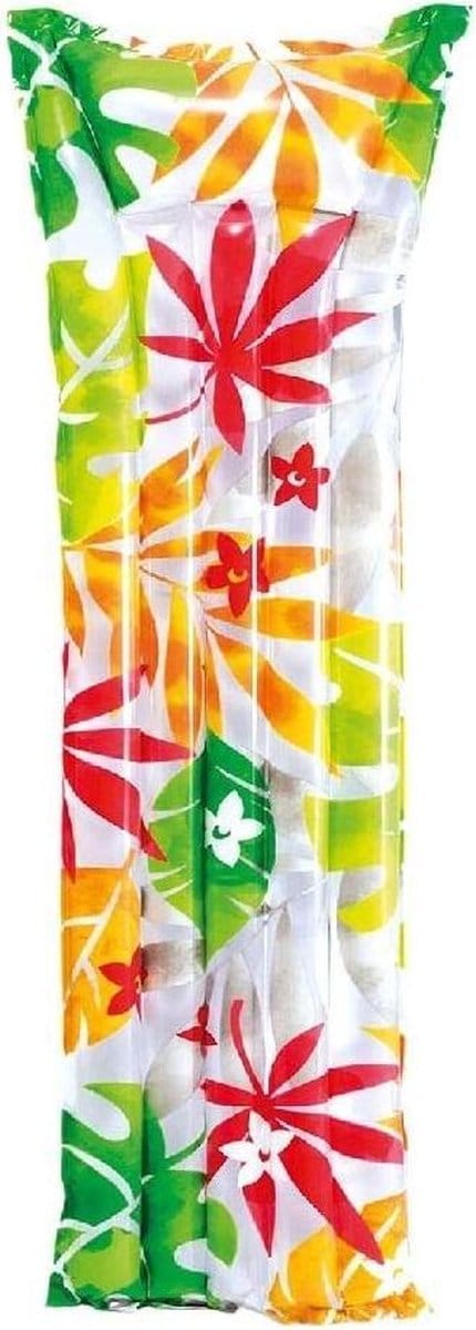 Intex Luchtbed Bladeren 183 X 69 Cm Vinyl Wit/groen/oranje/rood