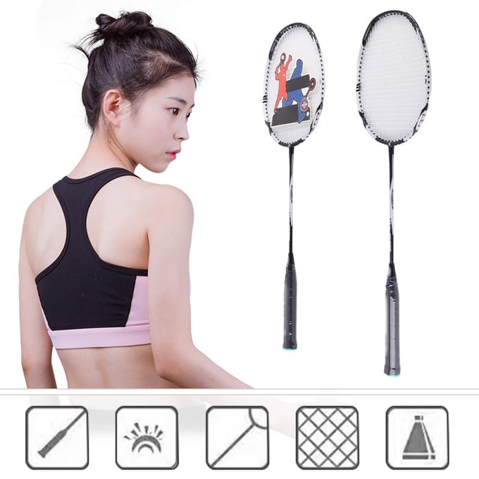 Carbon Aluminiumlegering Badminton Racket Fitness Bal Training Racket white