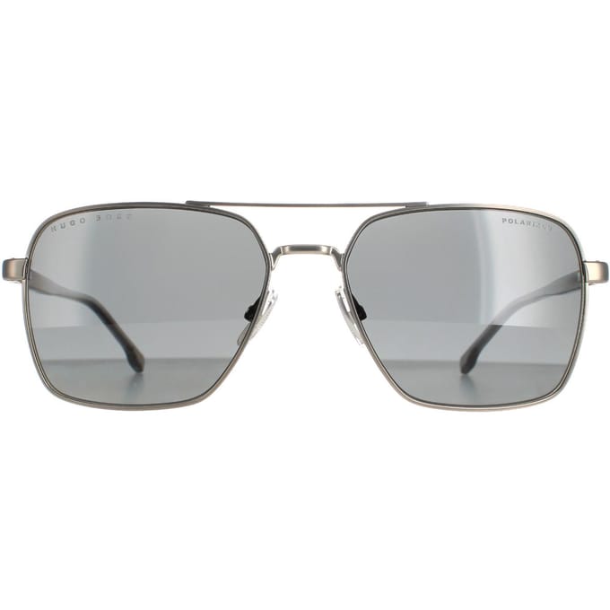 Hugo Boss Piloten Mannen Matte Ruthenium Grijs Polarisated Boss 1045/S