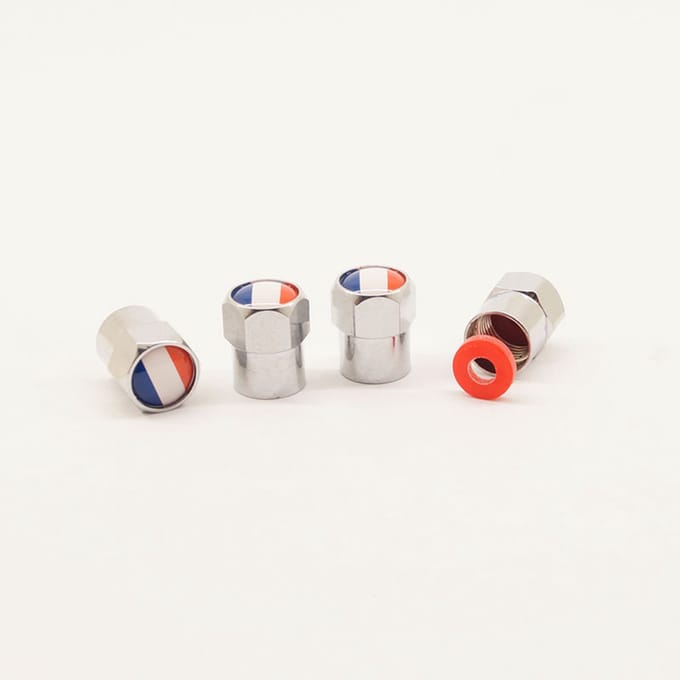 Schrader (auto) ventiel - Zilver Frankrijk aluminium met afdichting