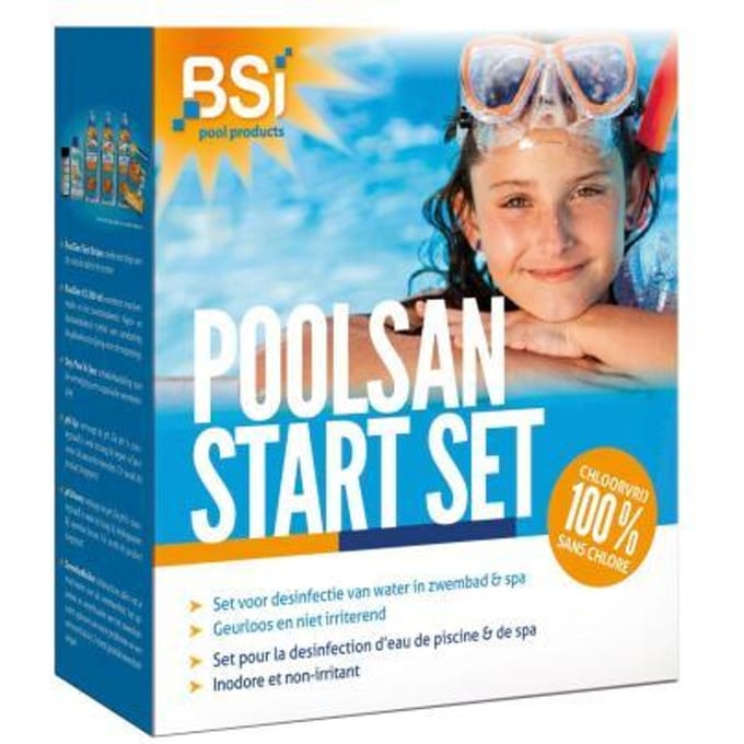 BSI - PoolSan CS Start Set - Complete set voor de waterbehandeling van zwembad en spa zonder chloor