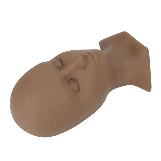 Wimper Mannequin Hoofd Vervangbare Ogen Wimperextensions Make-up Massage Acupunctuur Siliconen brown
