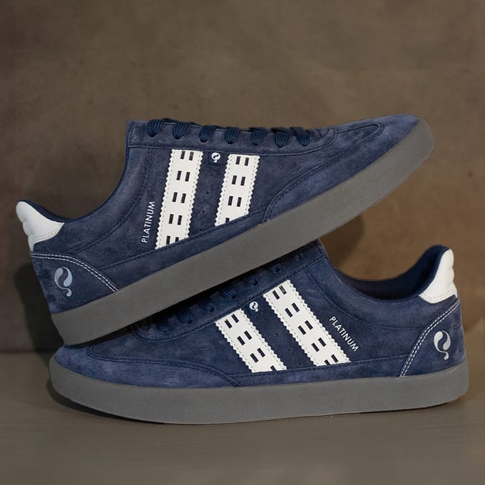 Heren Sneaker Platinum - Blauw/OffWhite/Grijs