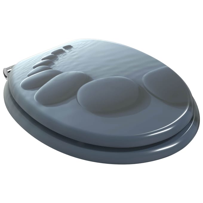 Ensemble de siège de toilette à fermeture douce (2 pcs) Panneau MDF Gris 44 x 38 cm