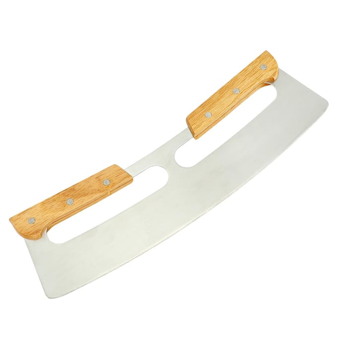 Pizza Snijder Professioneel Voedselkwaliteit Gehard Roestvrijstalen Mes Handheld Pizza Mes Snijder L beige