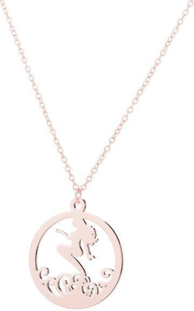 24/7 Jewelry Collection Zeemeermin Ketting - Cirkel - Rosé Goudkleurig