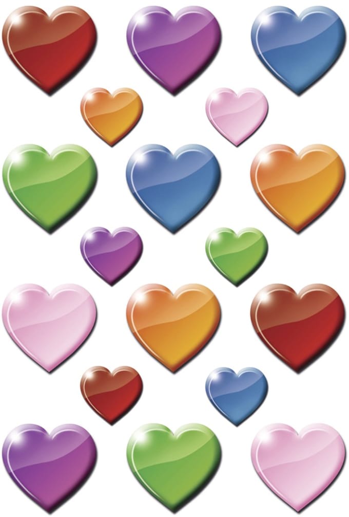HERMA DECOR stickers hearts&letters silver embossed 2 sheets etiket
