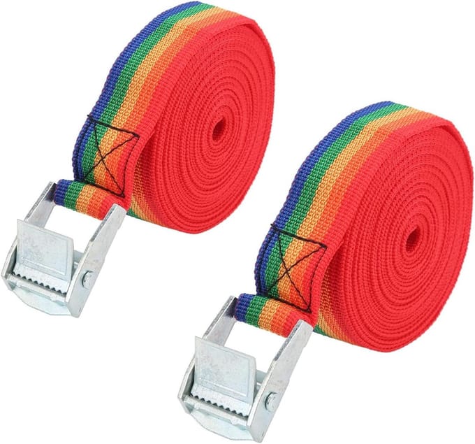 Spanbanden set - Lading vastzetten - Veilig transport - Duurzame gesp - 2x 3 meter - Multicolor