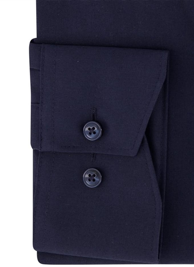 OLYMP Luxor modern fit overhemd - popeline - marine blauw - Strijkvrij - Boordmaat: 47 (EU maat: 3XL)