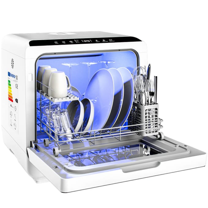 MONZANA Vaatwasser – 6 Programma’s & 4,5 l Reservoir – 840 W – 46 x 45 x 44 cm – Wit