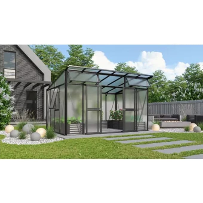 Vitavia Tuinkas Kit Aphrodite - Polycarbonaat - 10mm - 295x392,8x22,5cm - Zwart