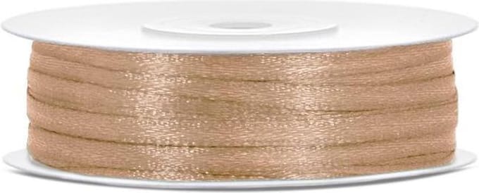 PartyDeco - Satijn lint champagne 3mm/rol 50m