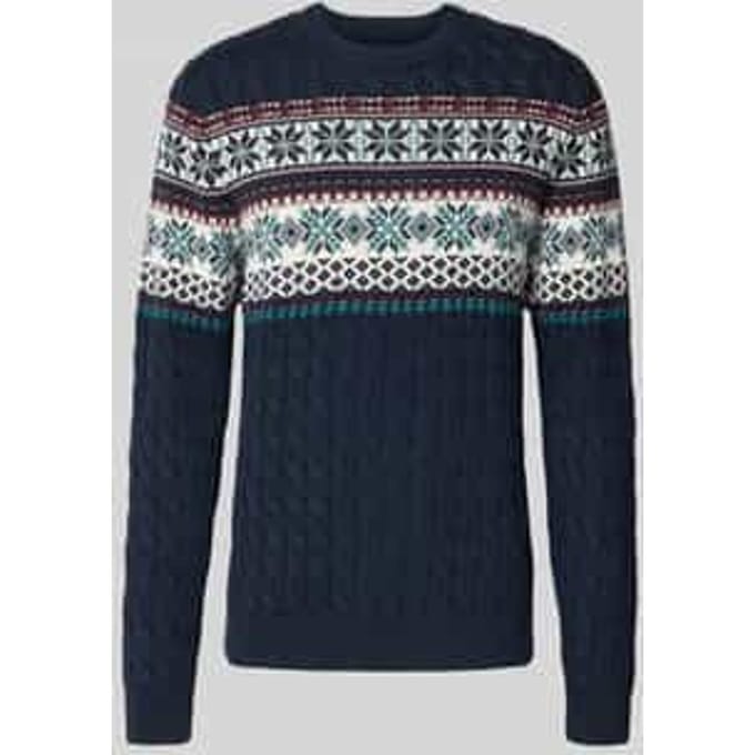 Gebreide pullover met ribboorden