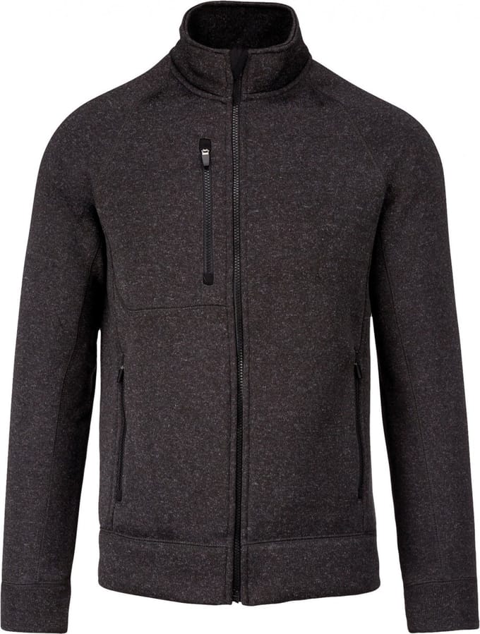 Kariban Heather herenvest met rits K9106 - Dark Grey Melange - S