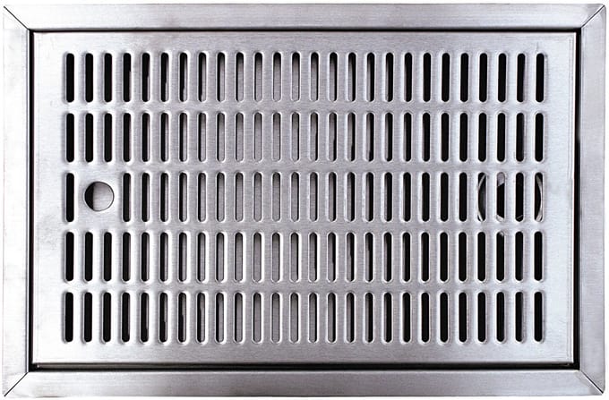 Catch tray - CNS for insertion 440 mm x 240 mm including drain connection