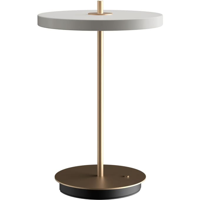 UMAGE LED-batterijtafellamp Asteria Move mistgrijs/messing 31 cm