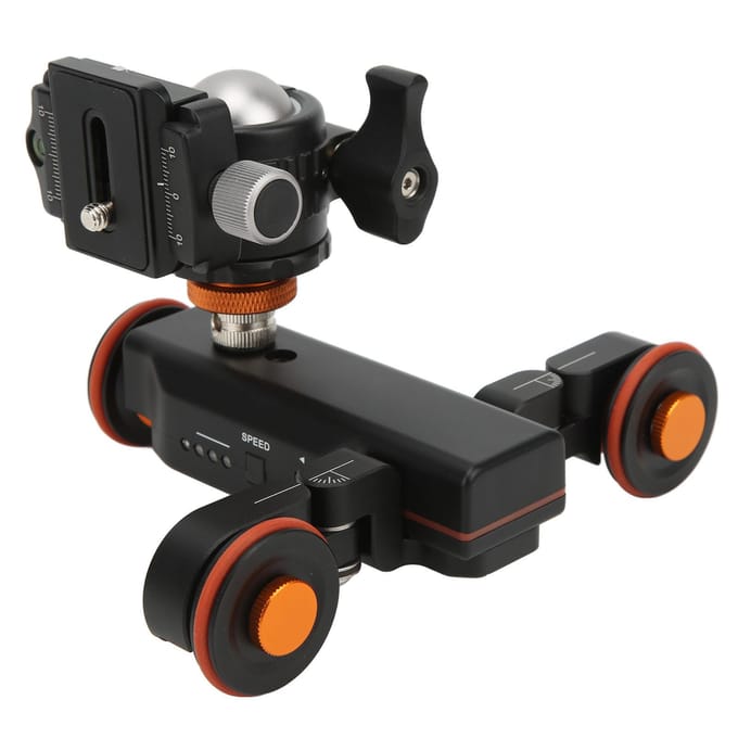 YELANGU L4X Elektrische Autodolly Track Slider met Balhoofd Afstandsbediening Oplaadbaar 3 Snelheden voor Camera black