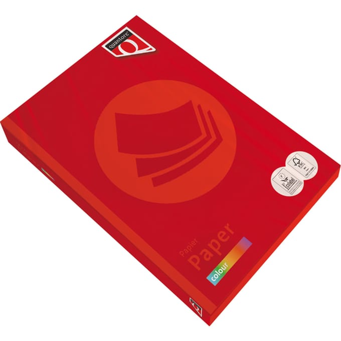 Kopieerpapier Quantore Colour A4 120gr felrood 250 vel