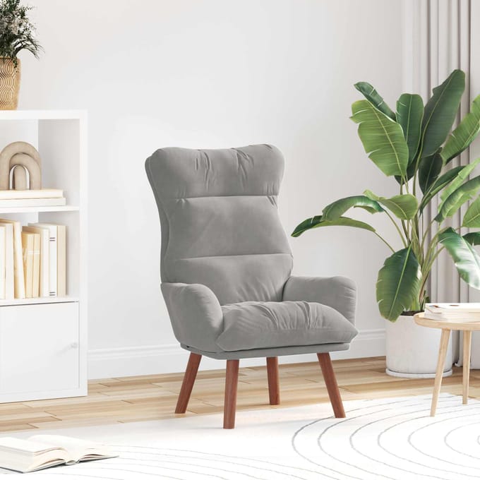 vidaXL - Fauteuil - Lichtgrijs - 69 - x - 74 - x - 93 - cm - Fluweel