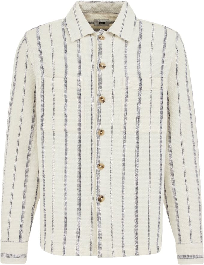 WE Fashion Heren regular fit overshirt met structuur
