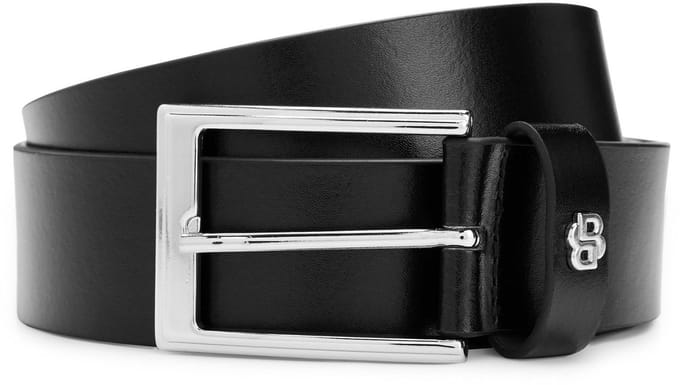 BOSS Leren Riem Emal-B Sz35 Belt W110 Black Zwart
