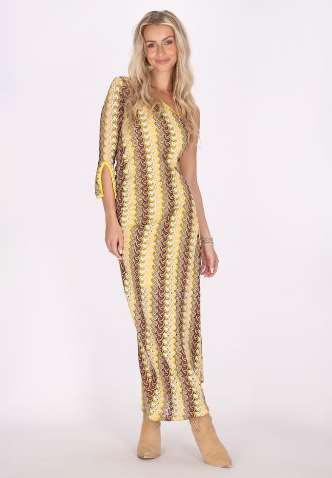IZIA Jurk Dames Geel veelkleurig