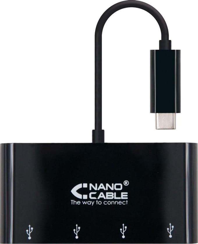 USB C to USB Adapter NANOCABLE 10.16.4401-BK (10 cm) Black