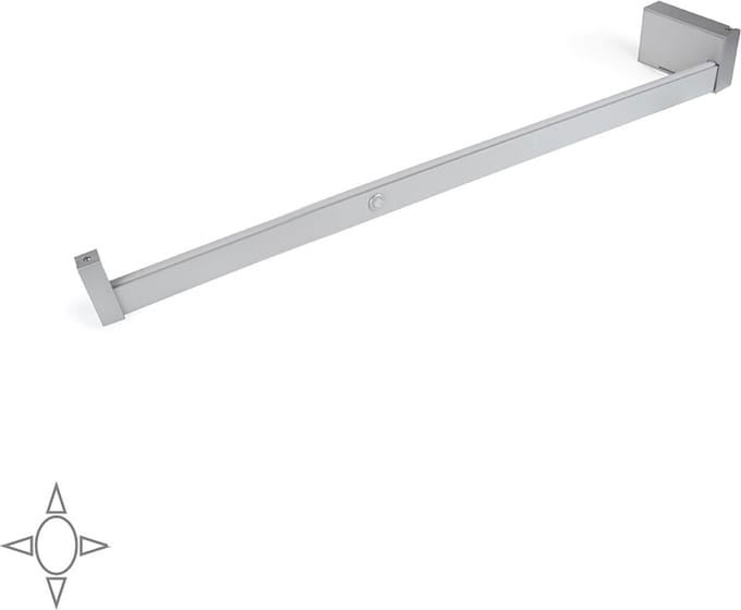 Emuca Garderobestang Castor met LED-licht, verstelbaar 408-558 mm, bewegingssensor, Aluminium, Mat geanodiseerd