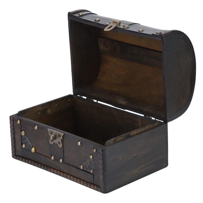 Handgemaakte Houten Vintage Sieradenhouder Opbergdoos Requisieten met Cijferslot gray