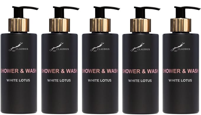 Shower & Wash White Lotus 300 ml - gouden pomp - 5 stuks