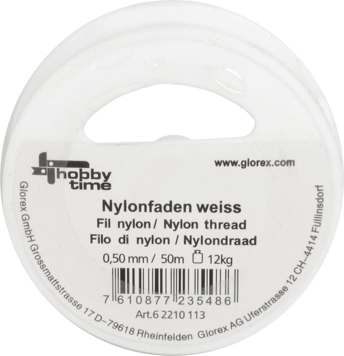 Nylon hobby draad - wit - 0.5 mm x 50 meter - Knutsel draad