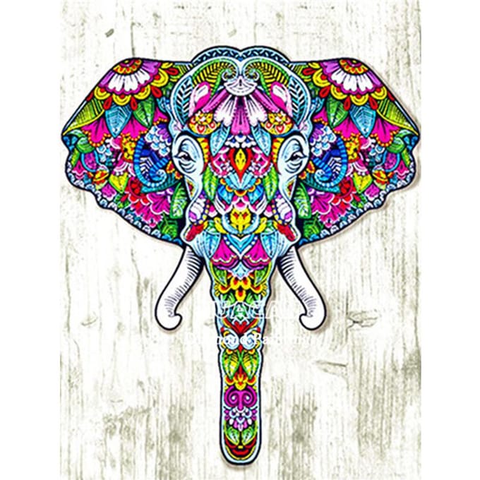 Peinture diamant  éléphant Animal , broderie complète, image ronde complète en strass, décor 20X30CM blue
