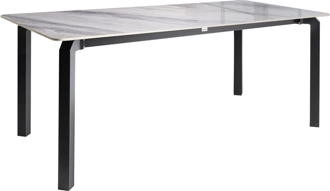 FELETTO - Tuintafel - Zwart/Grijs marmer - 180 x 90 cm - Steen