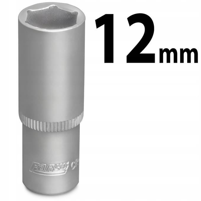 Lange 12 mm 1/4" zeskantdop - CrV-staal