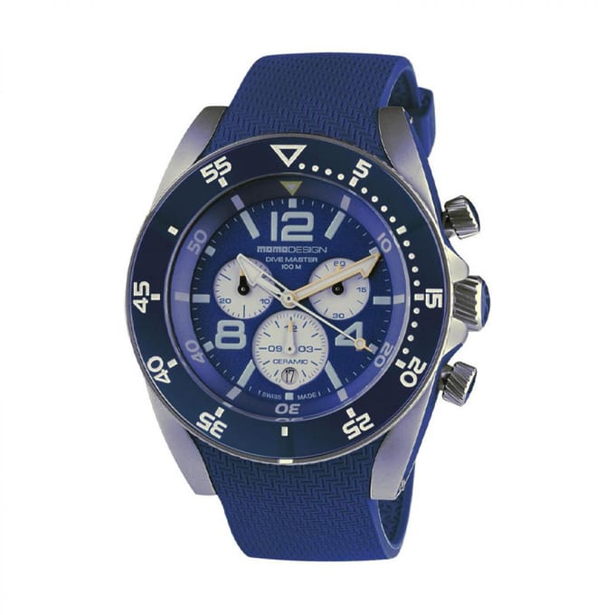 MOMO Design Dive Master MD1281BL-51 Horloge Heren 46 mm 10 ATM