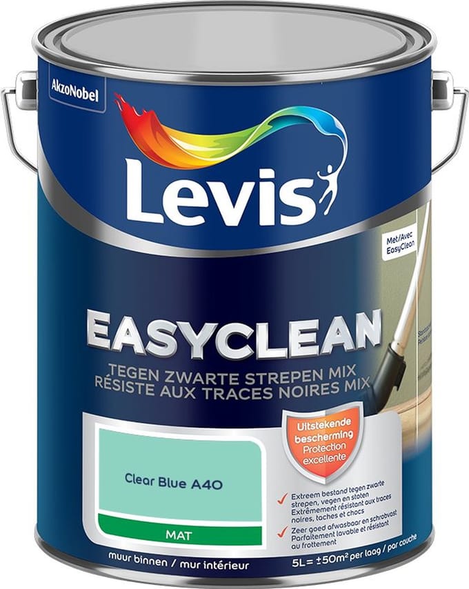 Levis - Easyclean Tegen Zwarte Strepen Mix - Clear Blue A40 - Mengverf - 5 L
