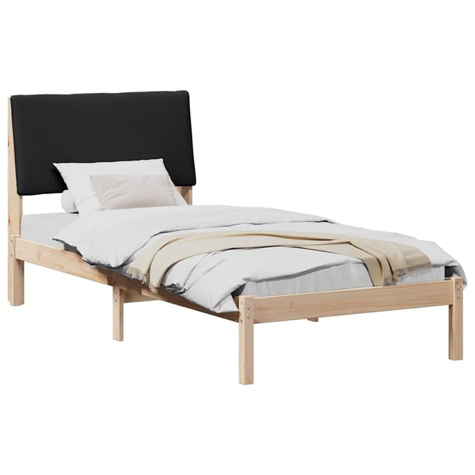 vidaXL - Bedframe - Bruin - en - zwart - 100 - x - 200 - cm - Massief - grenenhout