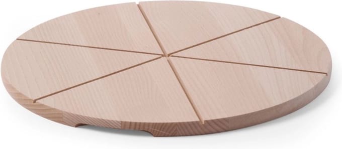HENDI Ronde pizzaplank – beukenhout – snijgroeven – Ø 350 mm
