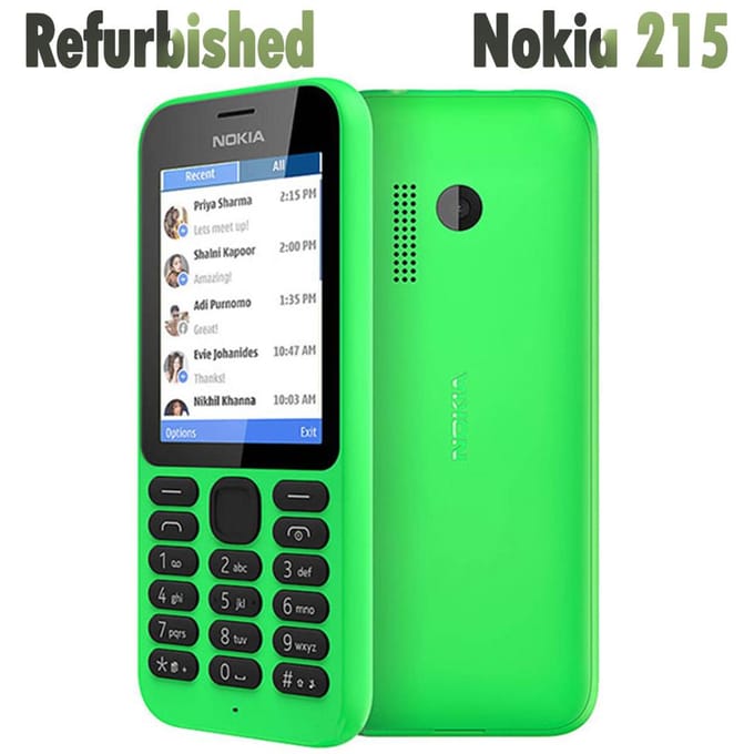 Gerenoveerde Nokia Originele Nokia 215 Mobiele Telefoon Met 2 SIM 2 Sim Simple Set groen
