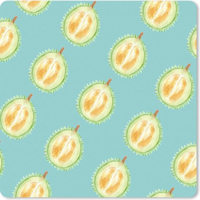 Muismat 20x20 cm - Mousepad Citrus - Fruit - Blauw - Muismatten